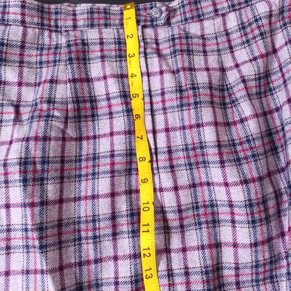 Vintage Plaid Wool Midi Skirt - Picture 9 of 10